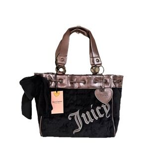 Juicy Couture Day Dreamer Vintage Dreams Tote Bag Black Liquorice/ Gunmetal NWT